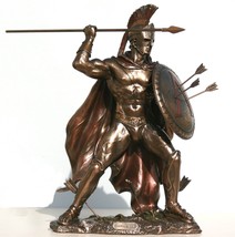 Leonidas Greek Spartan King Warrior Statue Sculpture Figure Bronze Finish 12.5in - £93.53 GBP