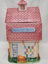 Country Crafts Ceramic Red Roof House Cookie Jar 5 1/2&quot; X 5 1/2&quot; X 10&quot; - £38.88 GBP