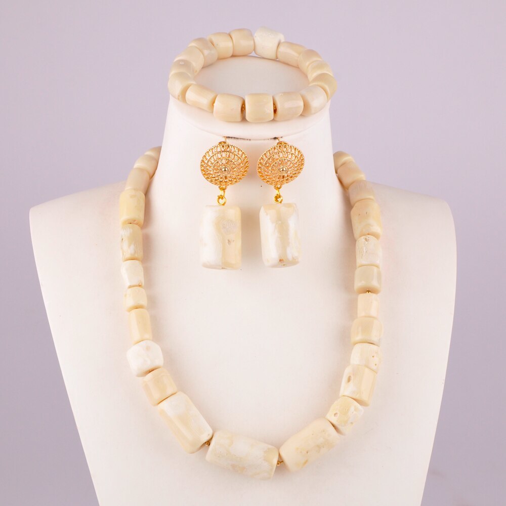Primary image for Nigeria Wedding Bridal Wedding Jewelry White Natural Coral Bead Necklace Jewelry