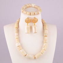 Nigeria Wedding Bridal Wedding Jewelry White Natural Coral Bead Necklace... - £58.63 GBP