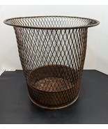 Vintage Antique NEMCO Metal Co Steel Mesh Trash Can Waste Basket Chicago... - £36.71 GBP