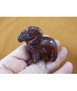 (Y-RAM-707) Red/black brecciated jasper RAM SHEEP gemstone FIGURINE BIGH... - $32.05 CAD