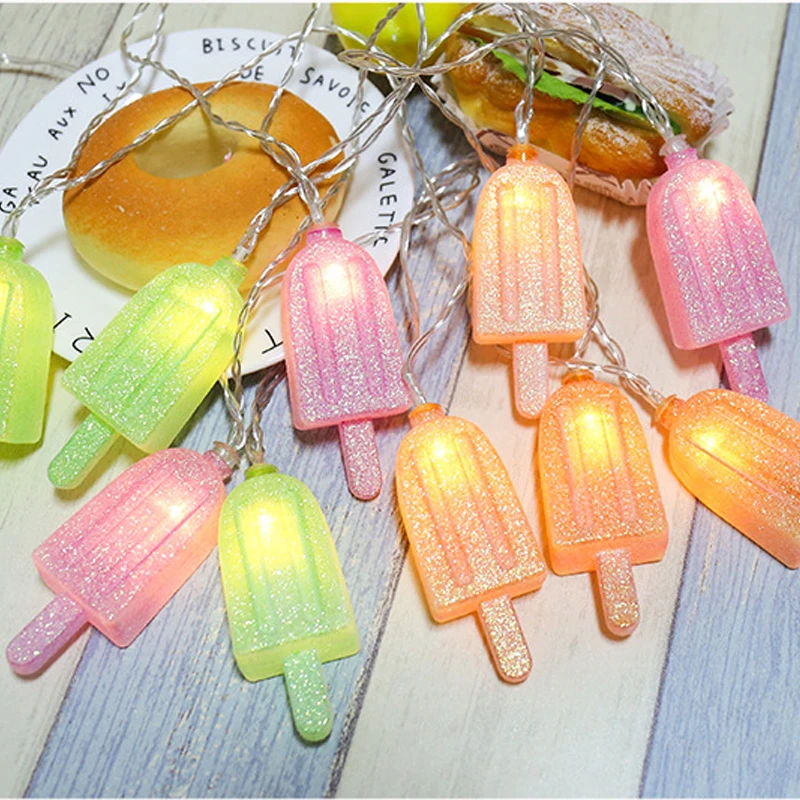 Ice Cream LED String Lights Fairy Garden Gar Lamp Chain Christmas Hoilday Weddin - £62.05 GBP