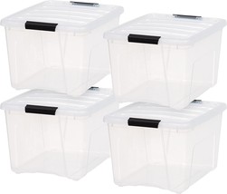 Iris Usa 40 Qt. Plastic Storage Bin Container With Durable Lid And Secure, Clear - £56.74 GBP