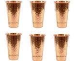 Pure Copper Water Drinking Tumbler Glass Hammered Ayurveda Health Benefi... - $13.87+