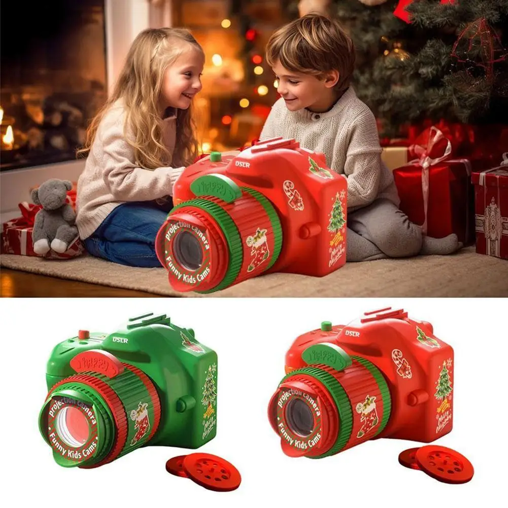 Christmas Projection Camera Toy With Card Light Up Red Santa Claus Pattern Slide - £8.16 GBP+