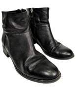 Franco Sarto Benny Black Pebbled Leather women&#39;s side zip ankle booties ... - $42.75 CAD