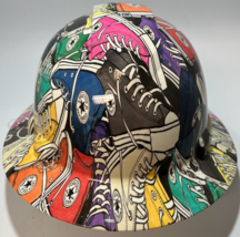 New Full Brim Vented Hard Hat Custom Hydro Dipped Converse All Star Shoes - £51.42 GBP
