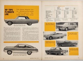1965 Magazine Photos Plymouth VIP,Barracuda,Belvedere,Satellite &amp; Sport Fury - £13.38 GBP
