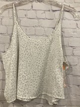 Colsie Womens Size Medium Animal Print Sleep PJ Pajama Tank Top White Gr... - $11.87