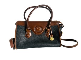 Dooney &amp; Bourke Vintage Black All Weather Leather Carrier Cross Body Bag - £58.70 GBP