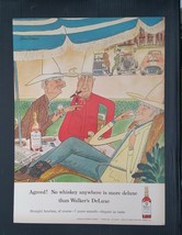 Vintage 1958 Walker&#39;s DeLuxe 7 Year Old Bourbon Whiskey Full Page Color Ad - £5.22 GBP