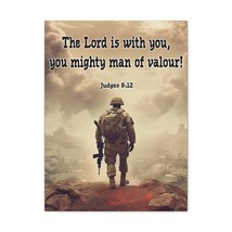  Divine Valor: A Soldier&#39;s Journey Judges 6:12 Christian Wall Ar - £60.60 GBP+