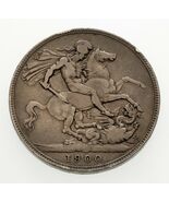 1900-LXIII Great Britain Crown Silver Coin (Very Fine, Rim Ding) KM# 783 - $4,059.88 MXN