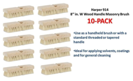 Masonry Brush Head 8&quot; W Tampico Bristle &amp; Wood Handle - Harper 914 (10-P... - $59.39