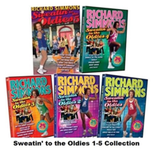 Richard Simmons Sweatin&#39; to the Oldies DVD Set Vol. 1-5 Exercise Collection NEW - £47.58 GBP