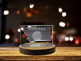 LED Base included | Montana 3D Engraved Crystal 3D Engraved Crystal Keepsake - £31.46 GBP+
