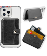 Stick-On Phone Wallet Universal Credit Card Holder with Kickstand, Black... - £10.83 GBP