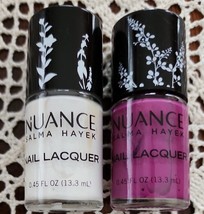 Two (2) NUANCE Salma Hayek Nail Lacquer Polish ~ 490 Jasmine/520 Wild Orchid (5) - £11.99 GBP