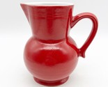 EMILE HENRY France Pitcher Creamer Red Ceramic Pottery Stoneware Ribbed ... - $24.99