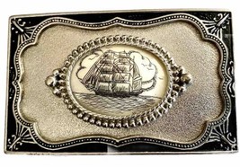 Vintage 80’s Village Silver Artistic Clipper Ship Belt Buckle For 1.75 I... - $55.00