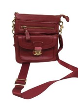 JPK Paris 75 red pebbled leather crossbody purse hand bag - £11.82 GBP