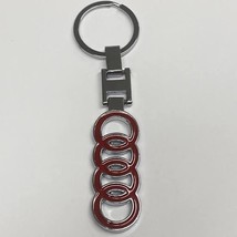 Audi spinning logo Silver Car Logo Key chain key ring stainless Steel - $184.40 MXN