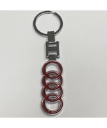 Audi spinning logo Silver Car Logo Key chain key ring stainless Steel - $183.45 MXN
