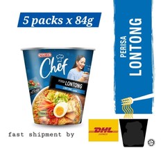 Mamee Chef Instant Cup Noodles Lontong Flavour   5 cups x 84g - £62.20 GBP