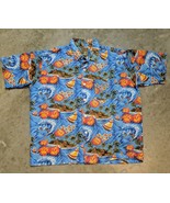 Pineapple Connection Blue Hawaiian Shirt Surfers Waves Huts Size Extra L... - £14.69 GBP