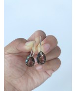 Natural Smoky Quartz Pear Cut Earrings, Dainty Gemstone Earrings - $101.67 CAD