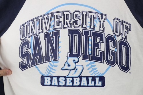 Vtg 90s Mens M University of San Diego Baseball 3/4 Sleeve Raglan T-Shirt USA Item image 4