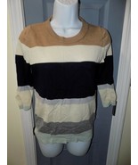 J. CREW Striped Multi-Colored 3/4 Sleeve Sweater Size XS EUC - £23.51 GBP