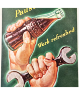 1942 Coca Cola Coke Advertisement Pause Work Refreshed Soda Pop Vintage ... - $459.19 MXN