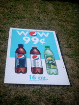 Large Corrugated Plastic Pepsi, Diet Pepsi, Sierra Mist Advertisement Si... - $25.00