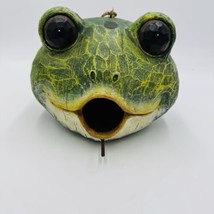 Vintage Frog Birdhouse Hanging Sculpture Rare Large Home &amp; Garden Resin Figurine - $58.50