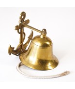 5.5&quot; Bronze Navy Anchor Sailor Harbor Gold Metal Wall Bell Figurine Art ... - $70.13