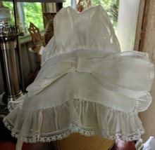 Childs Bonnet with large organza bow and adjustable drawstring in back. - £19.93 GBP