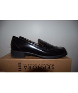 Zara Women Black Patent Leather Loafer Moccasins Size 36 - £30.76 GBP