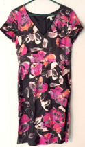 Banana Republic women 6 dress floral print zip-up back v-neck - £8.14 GBP