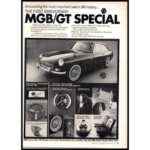 1968 MG MGB/GT Special Coupe Vintage Print Ad First Anniversary 70s Wall Art - £8.46 GBP