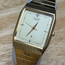 VTG Citizen Quartz Watch 4031-491033 Men Gold Tone Rectangle~For Parts R... - £18.30 GBP