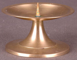 Vtg Solid Brass Candlestick-Made in India-2" Tall - $10.49