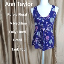 Ann Taylor purple floral print top size S - $10.00