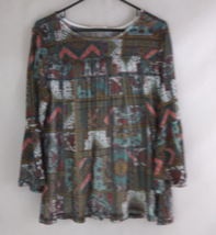 Bobbie Brooks Ladies  Colorful Blouse With Southwestern Design Size XL - $13.57