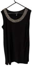 R&amp;M RICHARDS Black Cocktail Dress W Embellishment at Neckline Women&#39;s Size 14 - £28.75 GBP