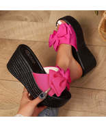 Bow Open Toe Platform Wedge Sandals - $58.90 CAD