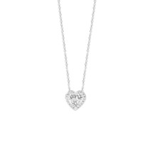 0.37 Cts Brillant Imitation Diamant 14kt Plaqué or Blanc Pendentif Coeur - £86.45 GBP