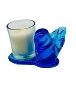Blue Bird of Happiness Tea Light Candle Holder Leo Ward Art Glass 1996 S... - £16.91 GBP