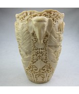 Elephant Handle Vase Urn Japanese Asian Resin Relief Planter Vintage Mid... - £79.92 GBP